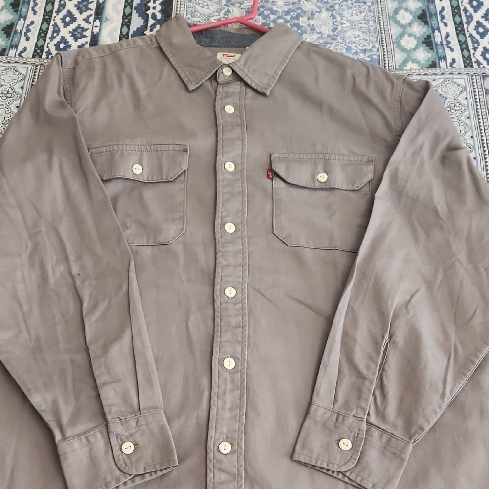 Levi's Taupe Gray Long Sleeve Shirt